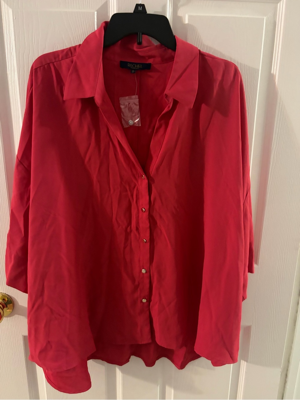 Rachel Bright Red Button-Down Women's Shirt